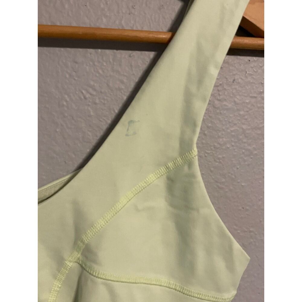 Lululemon Womens Run Tame Me Tank Top Size 8 Neon Yellow Drawstring Cinched READ - Picture 3 of 8